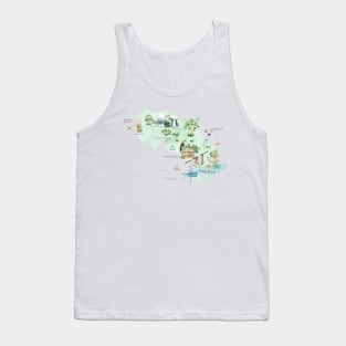 Illustrated Map of Costa Rica Tank Top